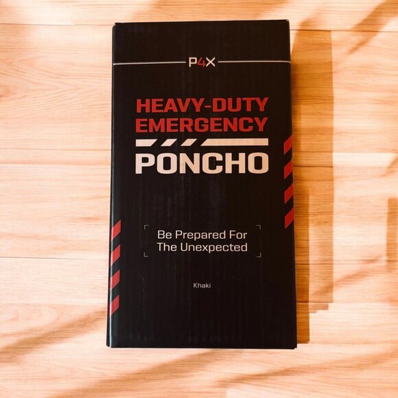 NIB P4X Heavy-Duty Emergency Poncho - Khaki - Picture 8 of 10